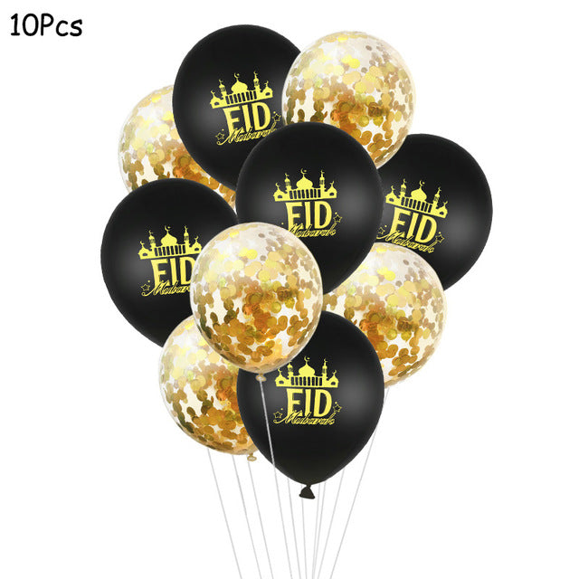 Eid Mubarak Banner Balloons Ramadan Kareem Decoration