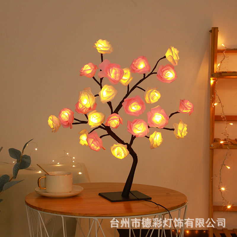 24 light LED simulation rose tree light USB