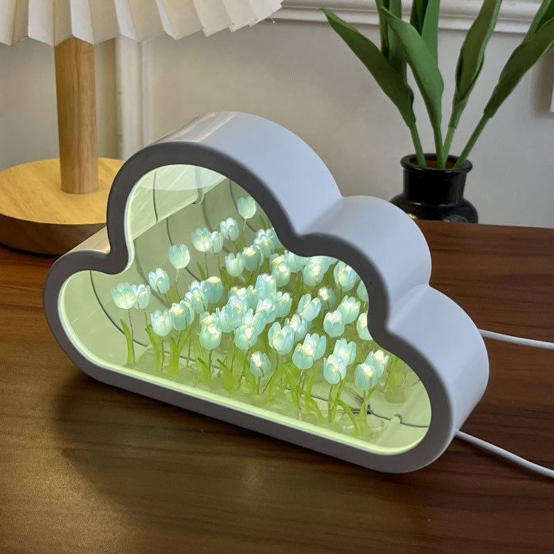 Cloud tulip mirror night light