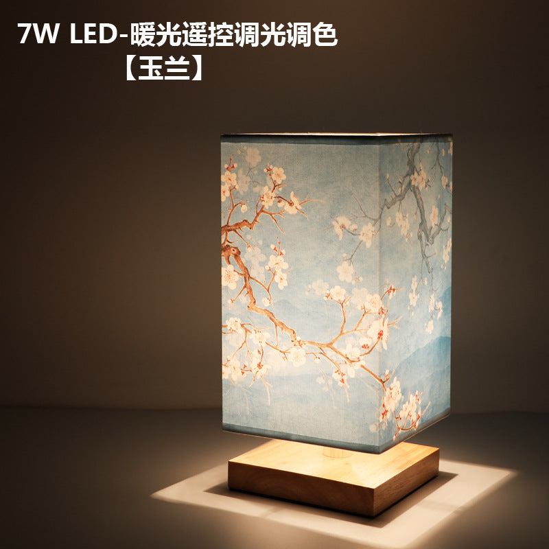 Log light wind wood table lamp