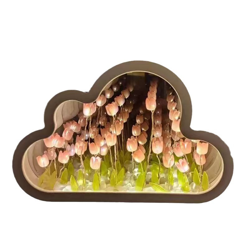 Cloud tulip mirror night light